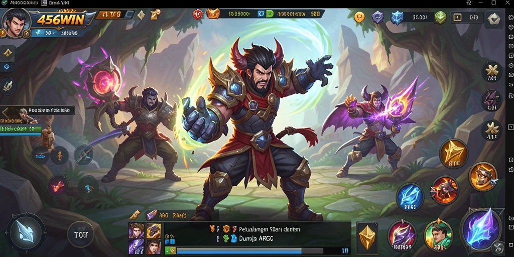 Tampilan gameplay menegangkan di <strong>456WIN</strong> saat bertarung melawan monster besar.