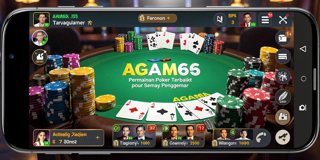 Tampilan seru gameplay Poker di AGAM66 dengan interaksi antar pemain.