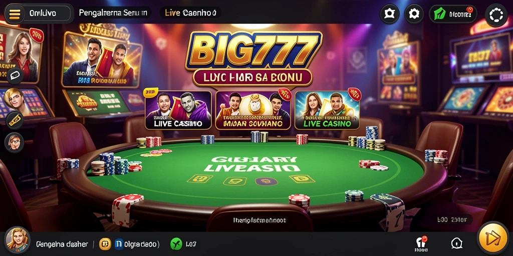 Tampilan gameplay Live Casino yang mendebarkan dan interaktif.