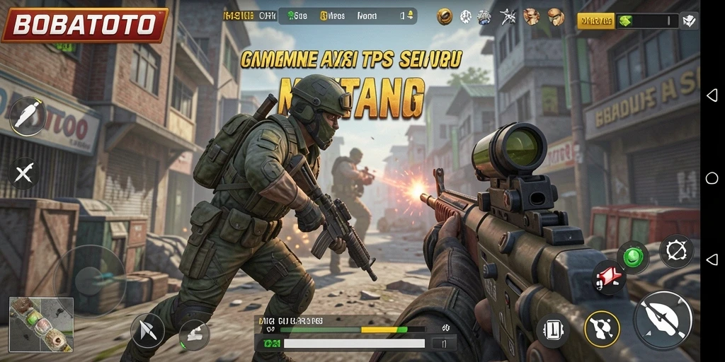 Tampilan gameplay seru dari BOBATOTO dengan aksi TPS mendebarkan.