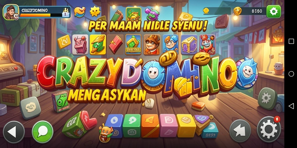 Skrinsut gameplay <strong>CRAZYDOMINO</strong> menampilkan keseruan permainan Idle.