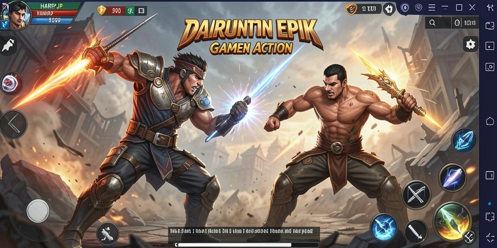 Tampilan seru dari gameplay Action HARAPJP yang menantang.