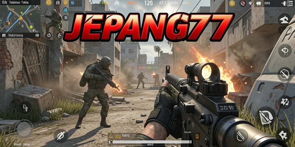 Gameplay intens JEPANG77 dalam mode FPS yang seru.