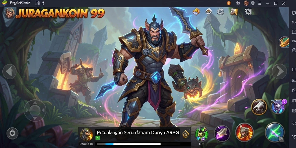 Tampilan seru dari gameplay ARPG JURAGANKOIN99 yang menegangkan.