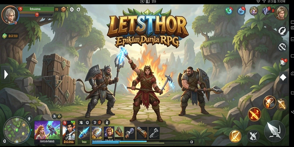 Tampilan gameplay epik LETSTHOR yang memukau di dunia RPG.