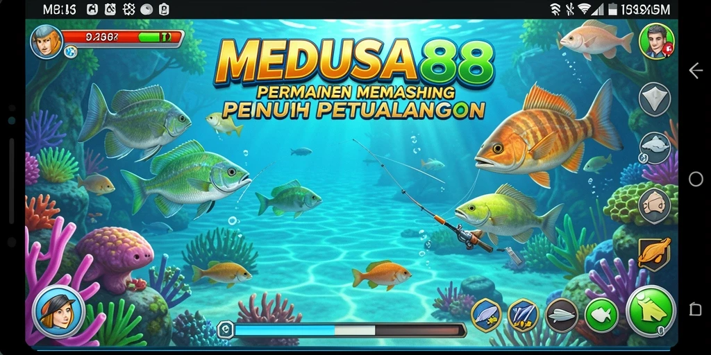 Tampilan gameplay <strong>MEDUSA88</strong> yang mendebarkan saat menangkap ikan.