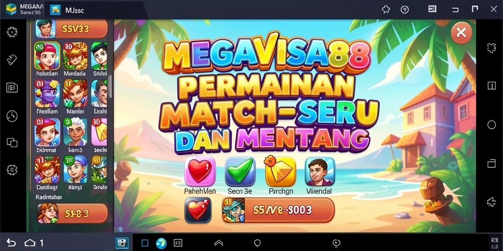 Tampilan gameplay MEGAVISA88 dengan tantangan Match-3 yang menarik.