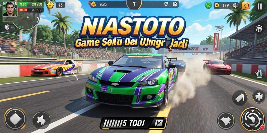 Tampilan menakjubkan dari gameplay Racing NIASTOTO.
