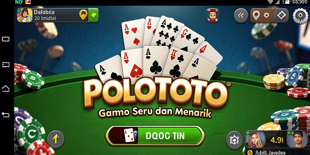 Screenshot gameplay POLOTOTO dengan fitur permainan domino yang menarik.