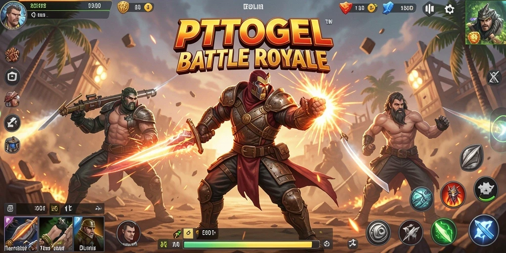 Tangkapan layar menampilkan aksi mendebarkan di PTTOGEL Battle Royale.