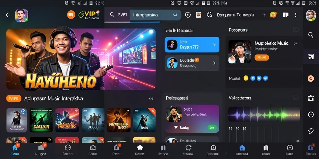 Tampilan gameplay SVIP1 dengan fitur karaoke interaktif yang menarik.